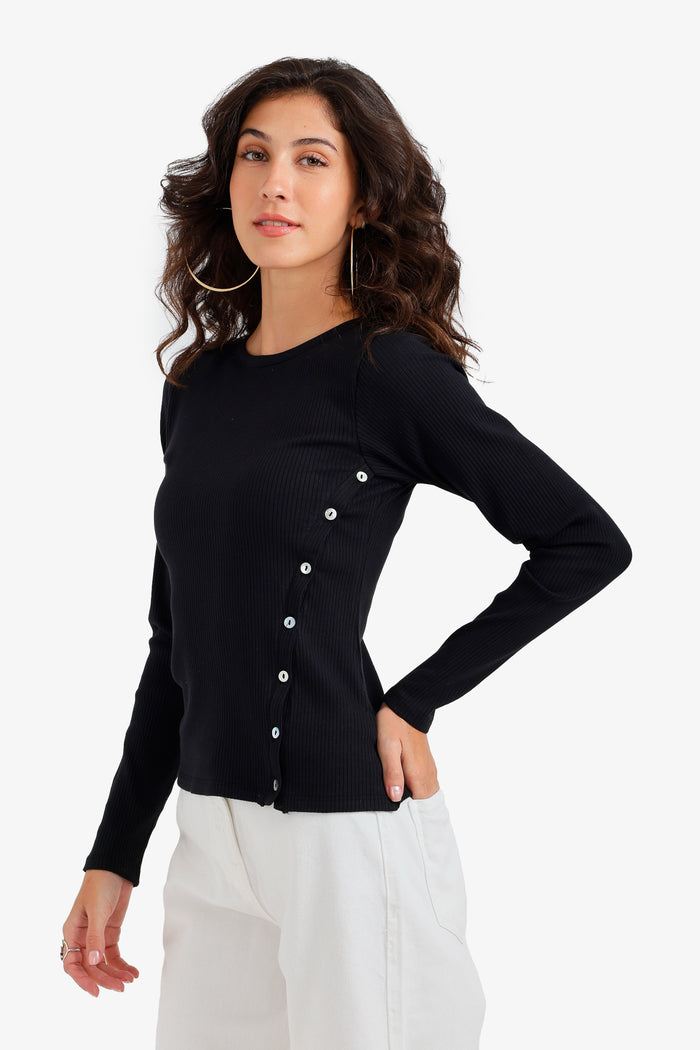 Buttoned Long Sleeves Top