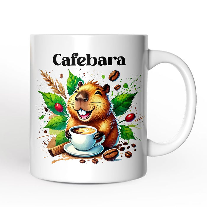 Cafebara Personalized Mug, Coffee and Capybara Lover Gift With Custom Name Personalized Ceramic Mug OrnamentallyYou 12oz Mug Non-Custom