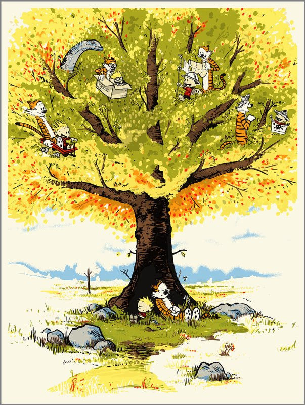 Calvin and Hobbes by Raid71, 18" x 24" Screen Print