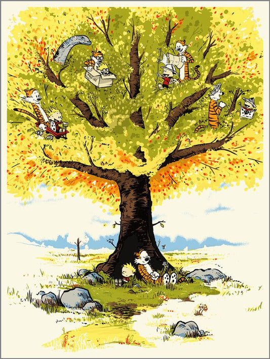 Calvin and Hobbes by Raid71, 18" x 24" Screen Print
