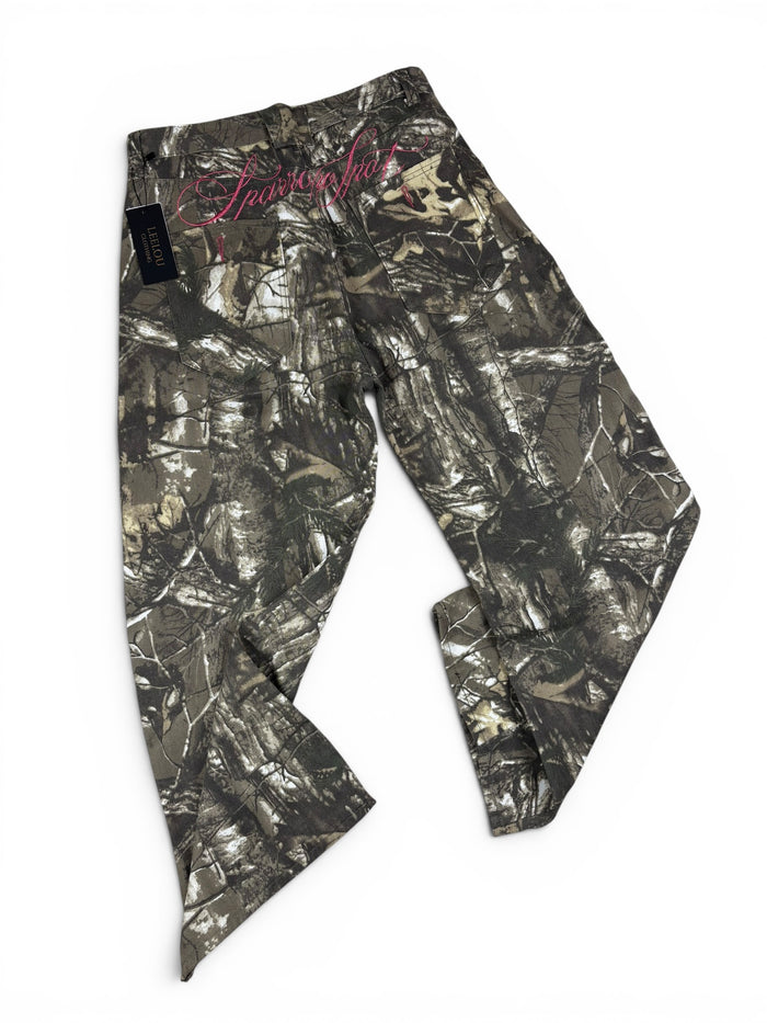 Camo Forest Embroidery Baggy Jeans