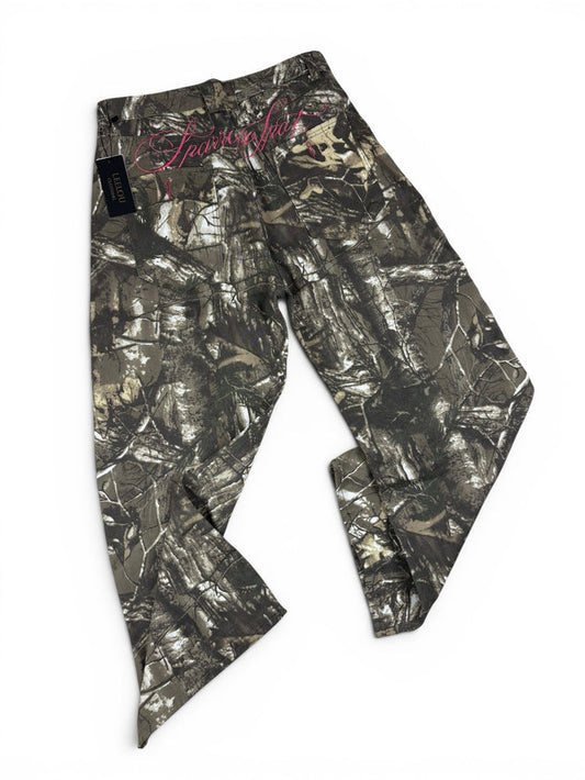 Camo Forest Embroidery Baggy Jeans