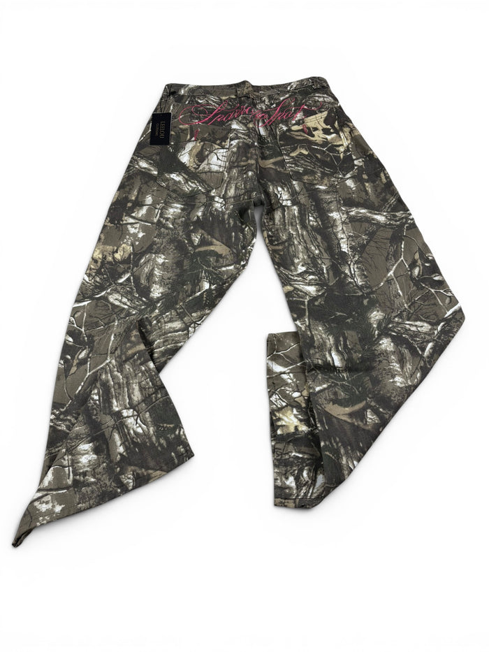 Camo Forest Embroidery Baggy Jeans