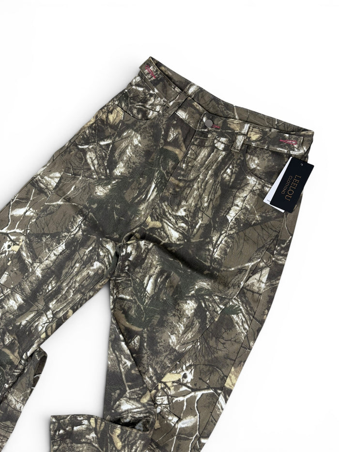 Camo Forest Embroidery Baggy Jeans