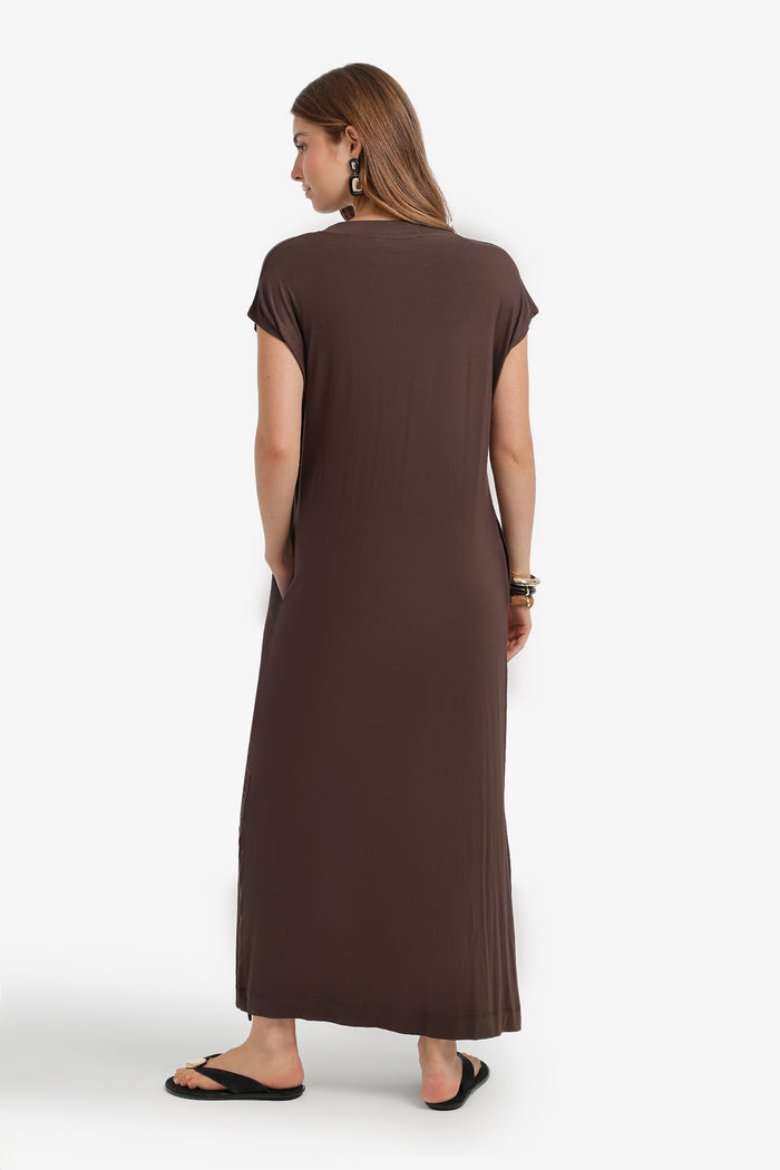 Cap-Sleeve Maxi Dress