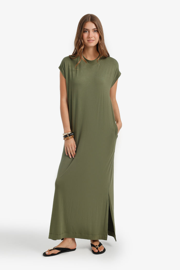 Cap-Sleeve Maxi Dress
