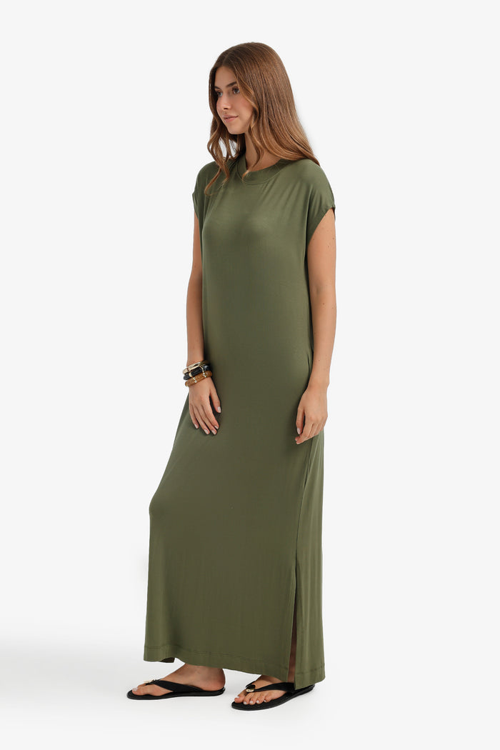 Cap-Sleeve Maxi Dress