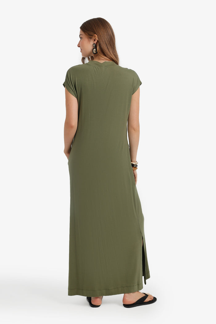 Cap-Sleeve Maxi Dress