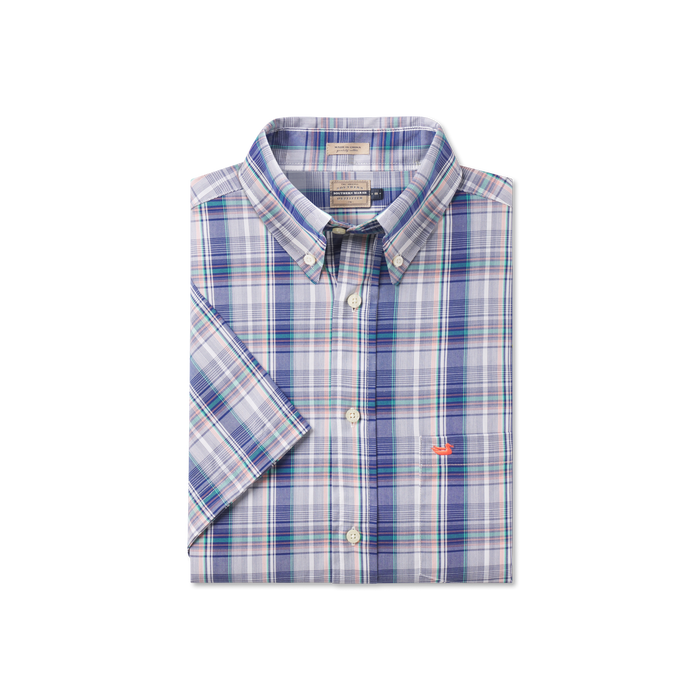 Navy and Orange Plaid / Small