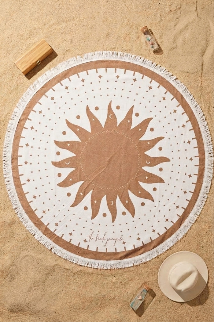 Celestial Round Beach Towel