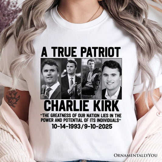 Charlie Kirk American T-Shirt, Made in the USA Memorial Tee Gift T-Shirts OrnamentallyYou