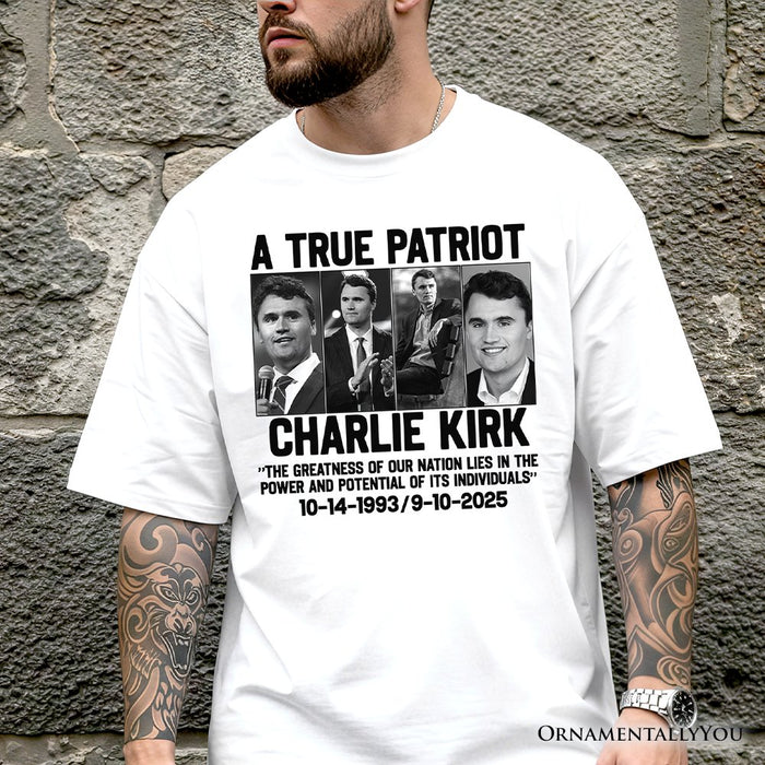 Charlie Kirk American T-Shirt, Made in the USA Memorial Tee Gift T-Shirts OrnamentallyYou