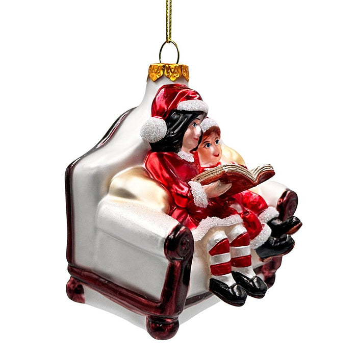 (Pre-Order) Charming Kids on the Couch Glass Christmas Ornament, Sentimental Holiday Tree Decor Glass Ornament OrnamentallyYou