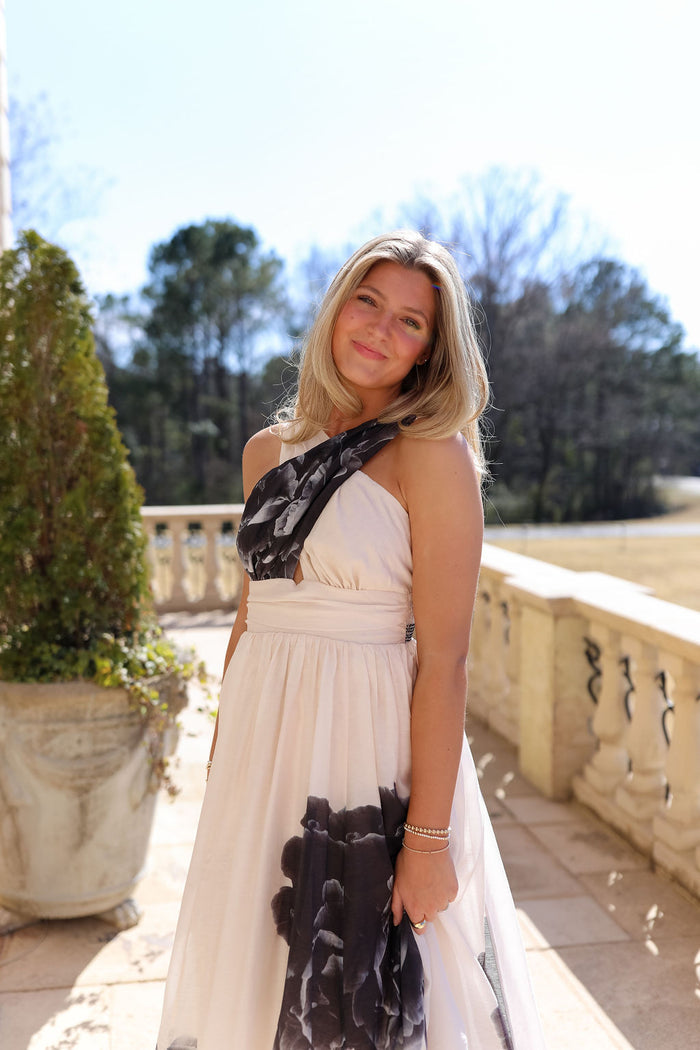 Chasing Dawn Halter Maxi - Black Peony