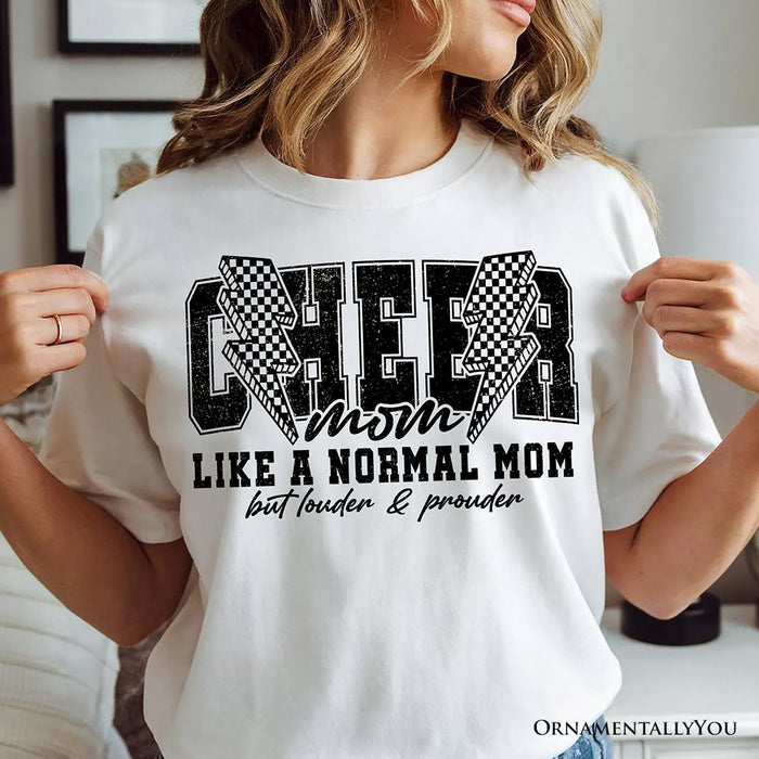 Cheer Mom Lightning T-Shirt, Cheerleader Retro White and Natural Tee for Proud Sports Mothers T-Shirts OrnamentallyYou