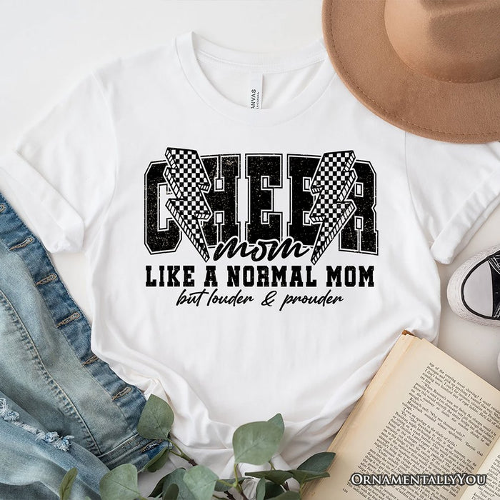 Cheer Mom Lightning T-Shirt, Cheerleader Retro White and Natural Tee for Proud Sports Mothers T-Shirts OrnamentallyYou White XS