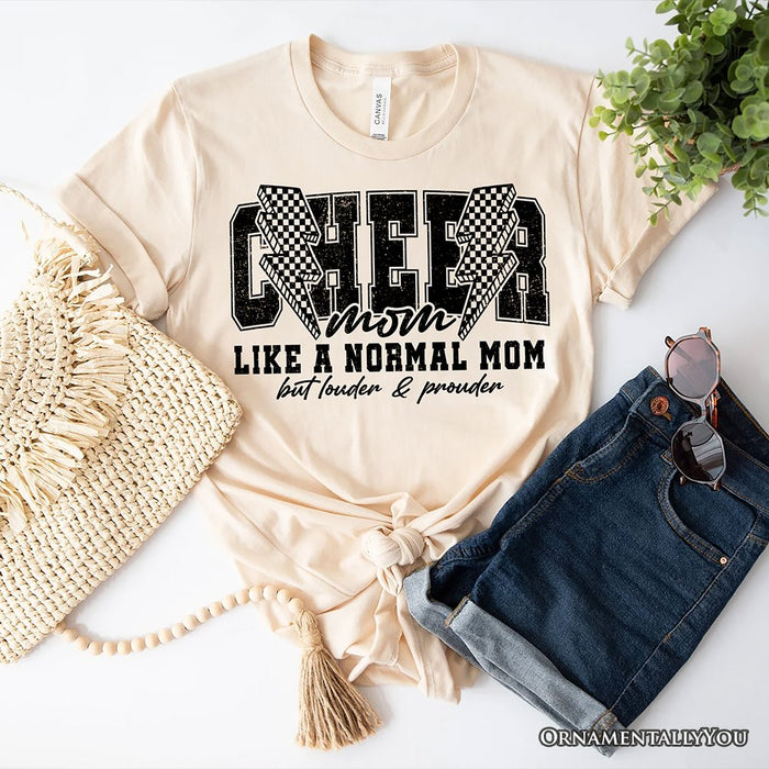 Cheer Mom Lightning T-Shirt, Cheerleader Retro White and Natural Tee for Proud Sports Mothers T-Shirts OrnamentallyYou Natural XS