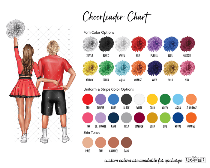 Cheerleader Group Graduation Print, Custom Cheerleading Graduation Gift, High Poms . Personalized Digital Portrait Print - Scrap Bits