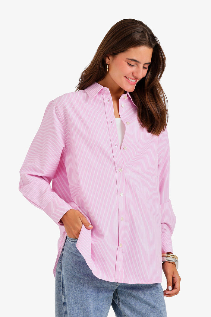 Chest-Pocket Striped Shirt