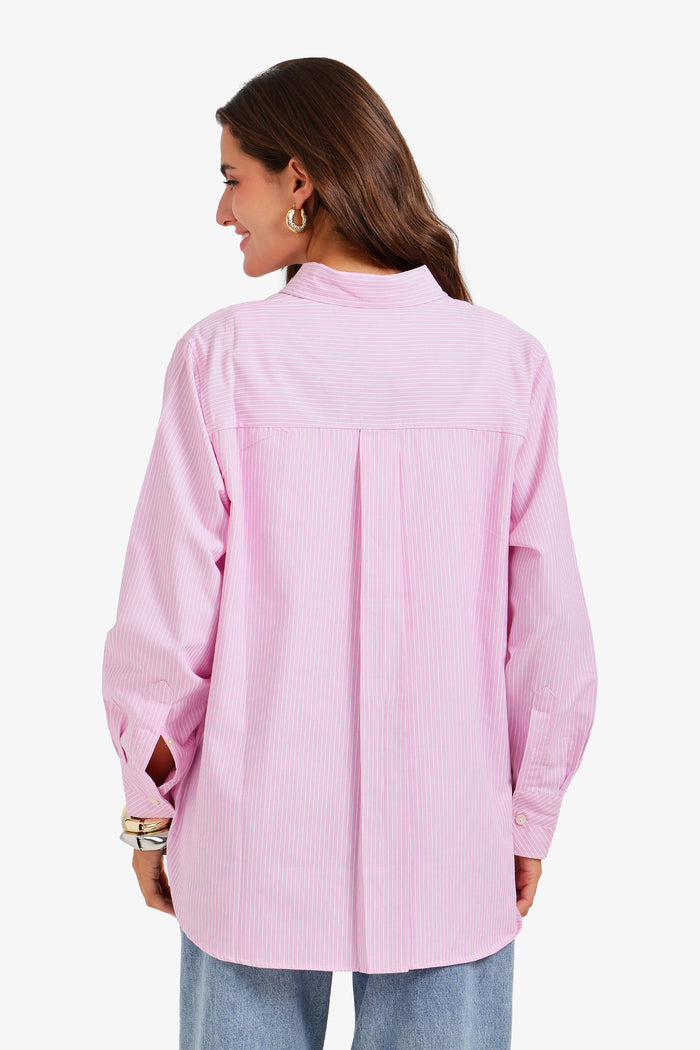 Chest-Pocket Striped Shirt