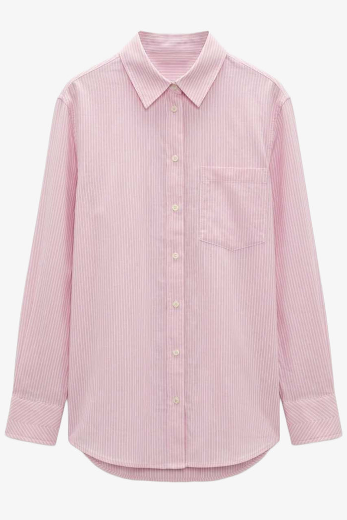 Chest-Pocket Striped Shirt