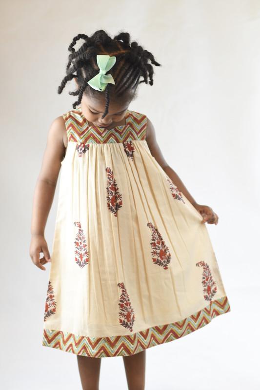 Chevron & Floral Gathered Shift Dress Dress Yo Baby Wholesale