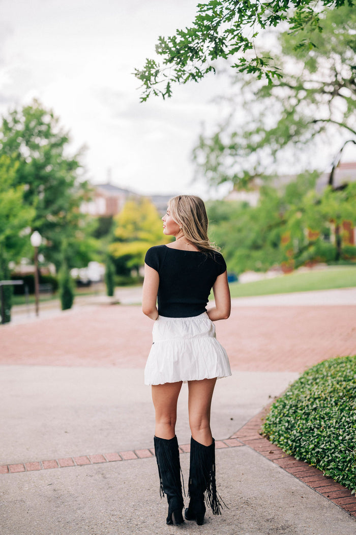 Cheyenne Mini Skirt - Off White/Black