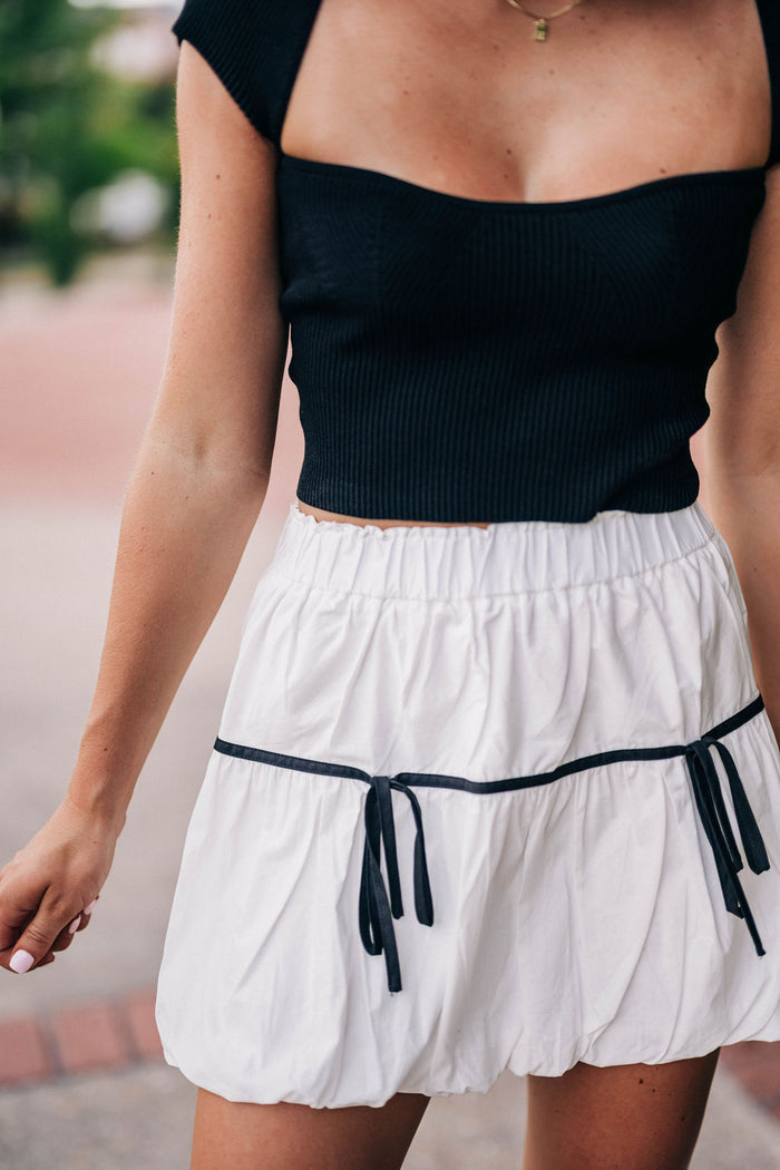 Cheyenne Mini Skirt - Off White/Black