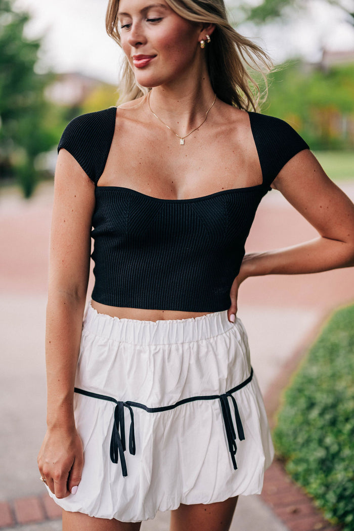 Cheyenne Mini Skirt - Off White/Black