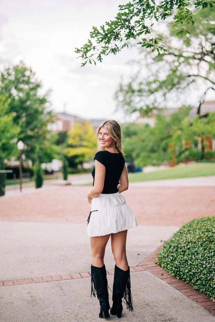 Cheyenne Mini Skirt - Off White/Black