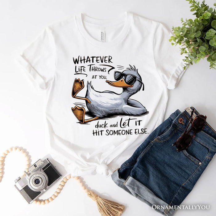 Chill Duck Life Quote T-Shirt, Sarcastic White Tee for Cool People T-Shirts OrnamentallyYou White XS