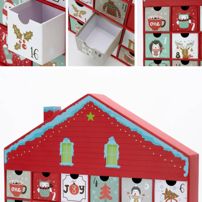(Pre-Order) Christmas Advent Calendar House, 24 Drawer Countdown Calendar for Holiday Treats, Toys & Surprises Advent Calendar OrnamentallyYou