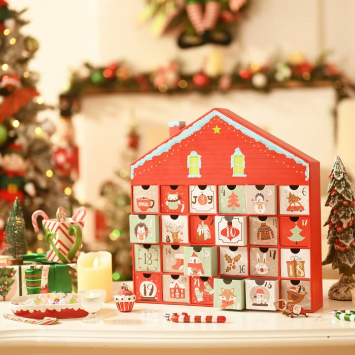 (Pre-Order) Christmas Advent Calendar House, 24 Drawer Countdown Calendar for Holiday Treats, Toys & Surprises Advent Calendar OrnamentallyYou