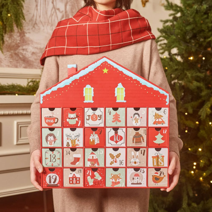 (Pre-Order) Christmas Advent Calendar House, 24 Drawer Countdown Calendar for Holiday Treats, Toys & Surprises Advent Calendar OrnamentallyYou