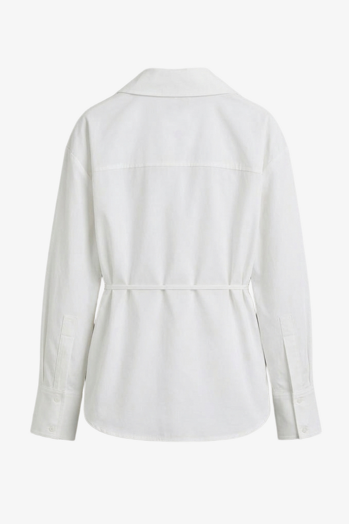 Cinched Hidden-Placket Shirt