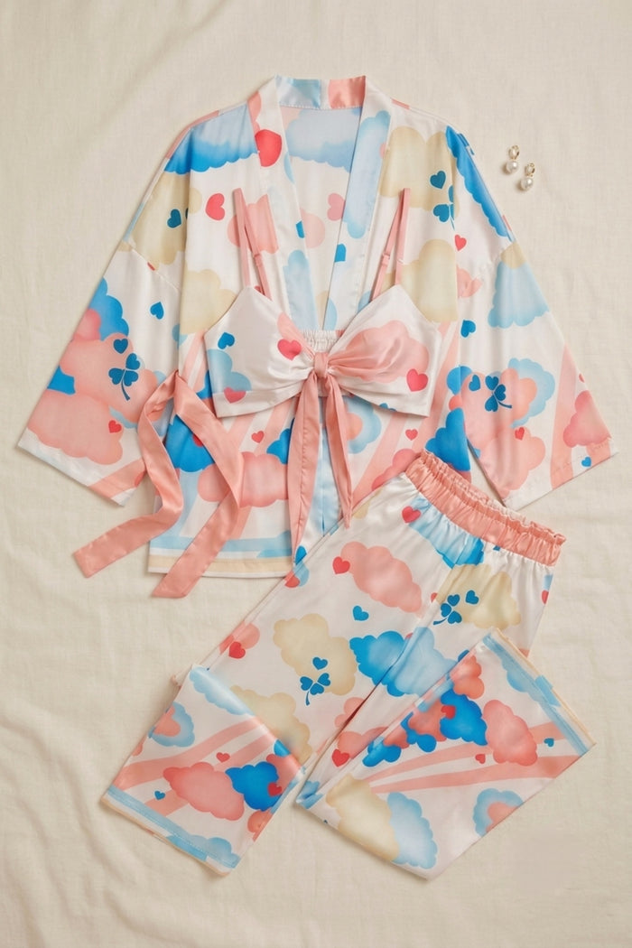 Cloud Print 3-Piece Pyjama