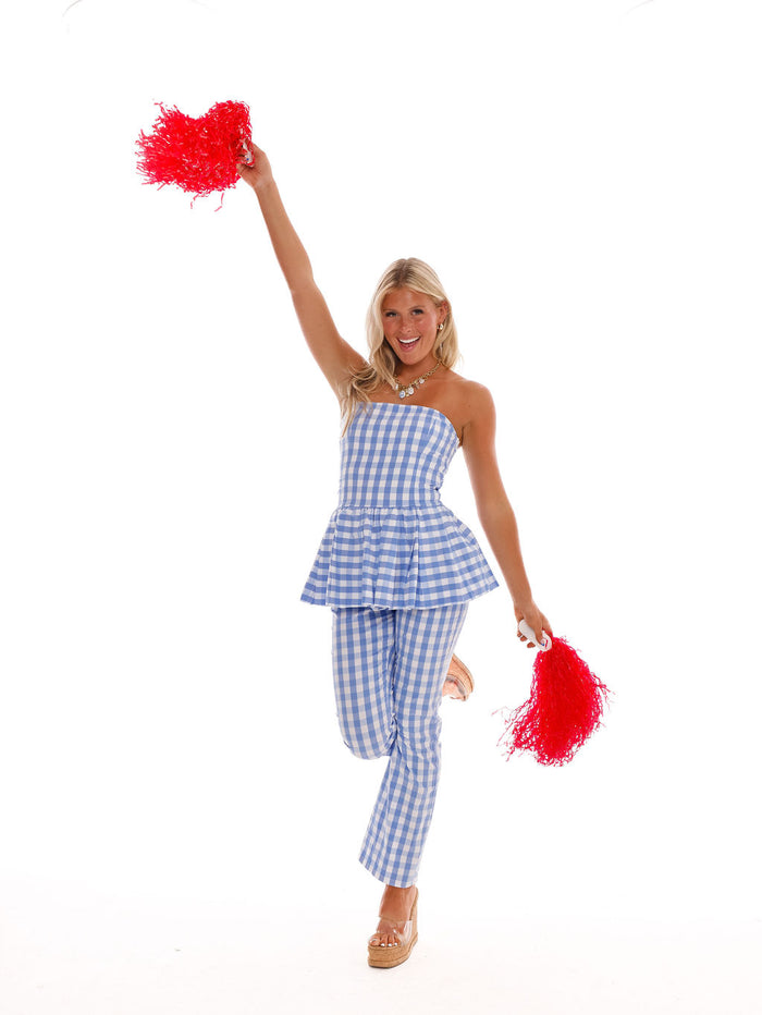 Coco Park Pants - Baby Blue Check