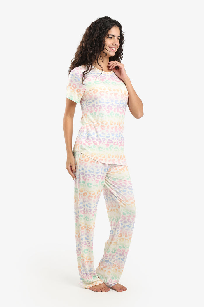 Colored Leopard Pyjama Set