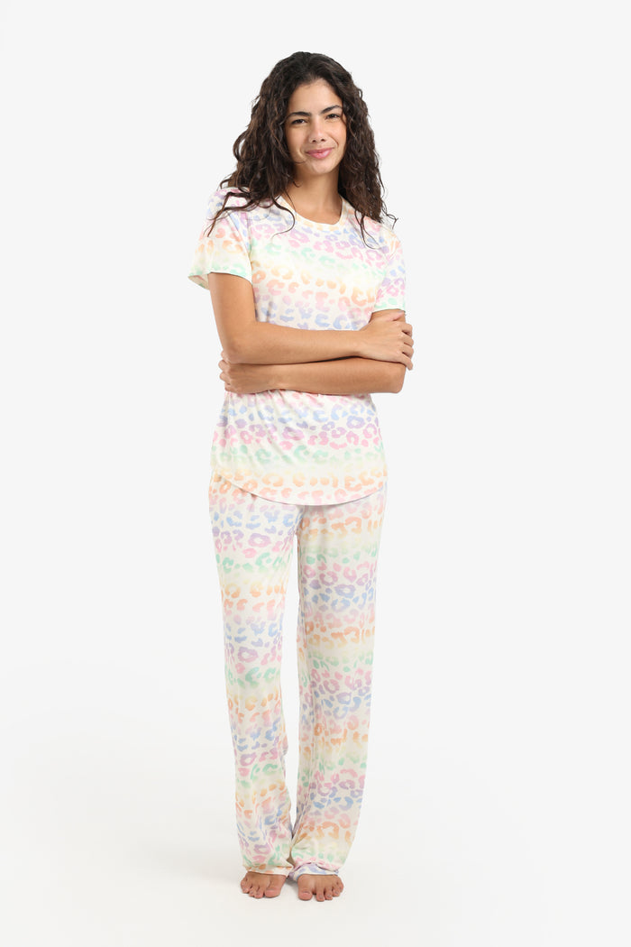 Colored Leopard Pyjama Set