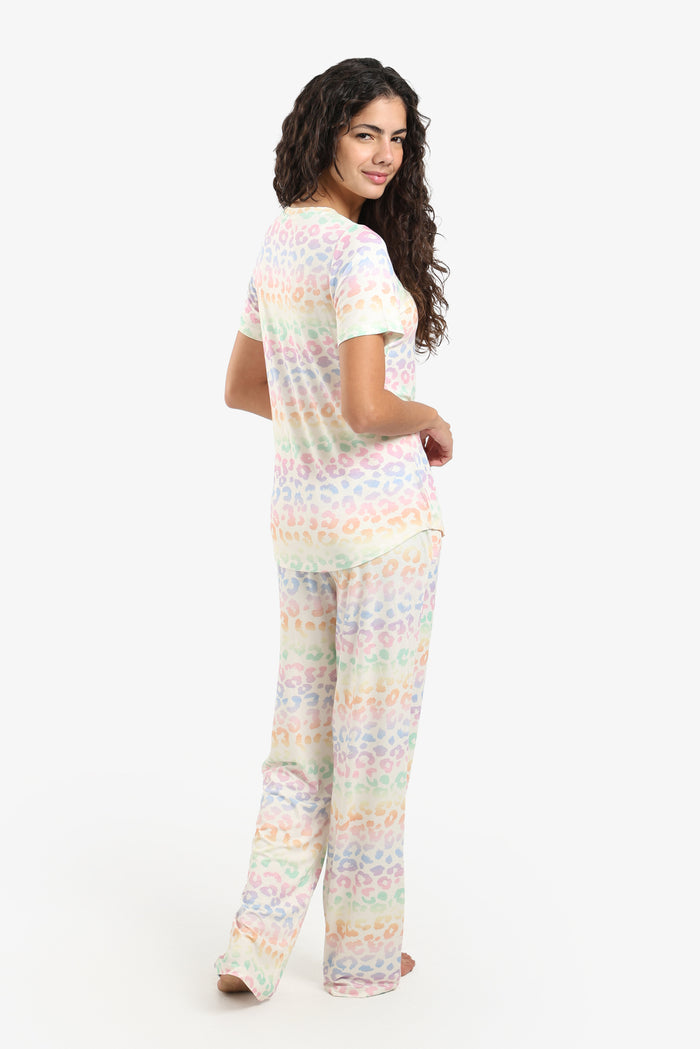 Colored Leopard Pyjama Set