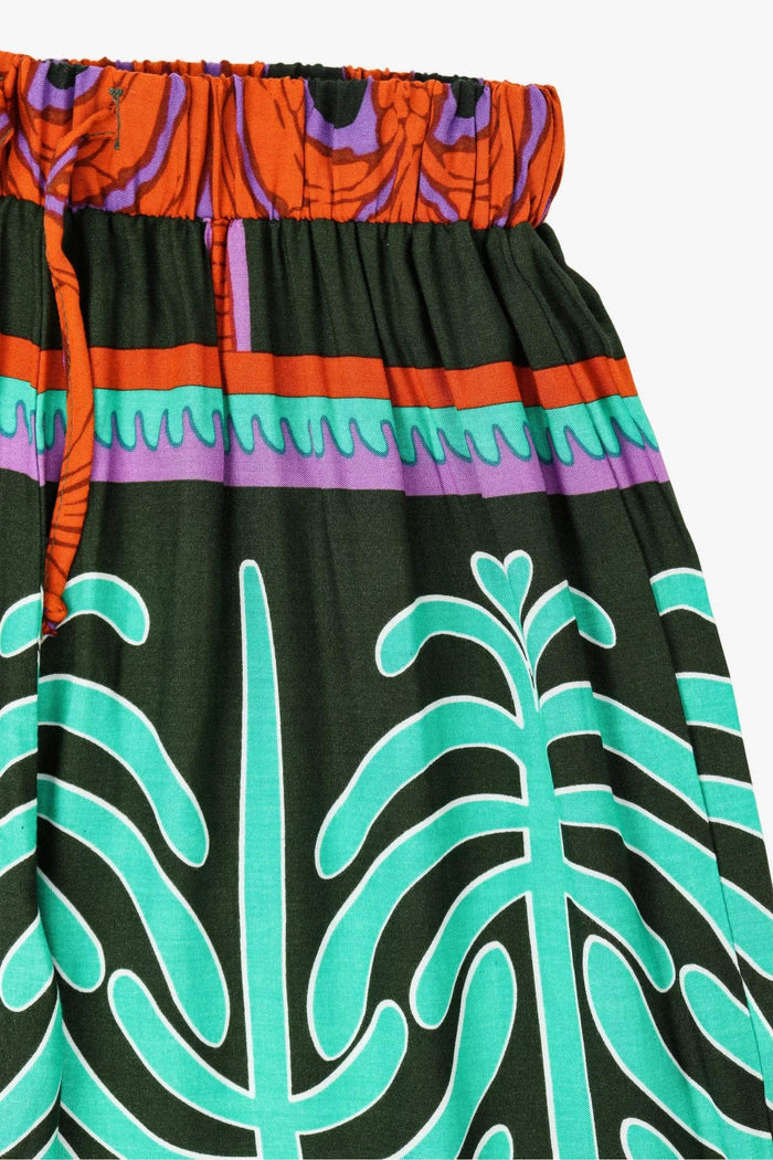 Colored Palm Print Pants