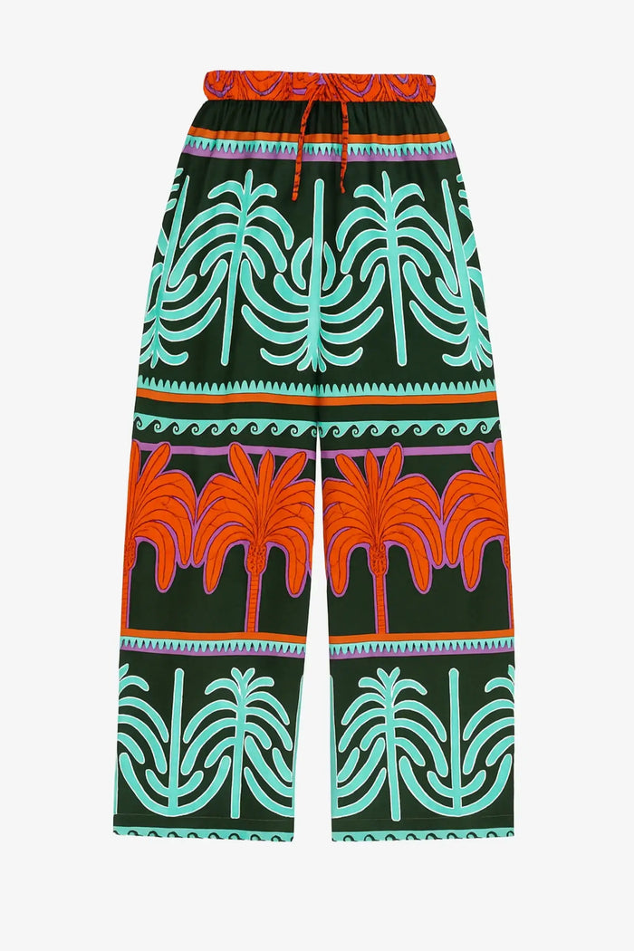 Colored Palm Print Pants