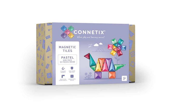 Connetix Magnetic Tiles Pastel Mini 32 Piece Pack