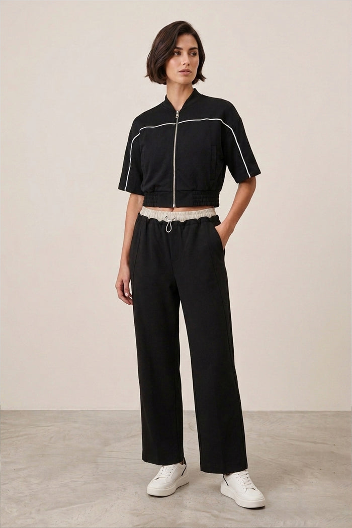 Contrast Piping Lounge Set