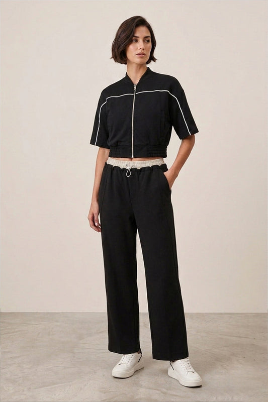 Contrast Piping Lounge Set