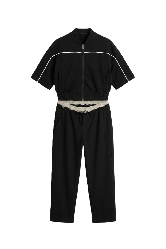 Contrast Piping Lounge Set
