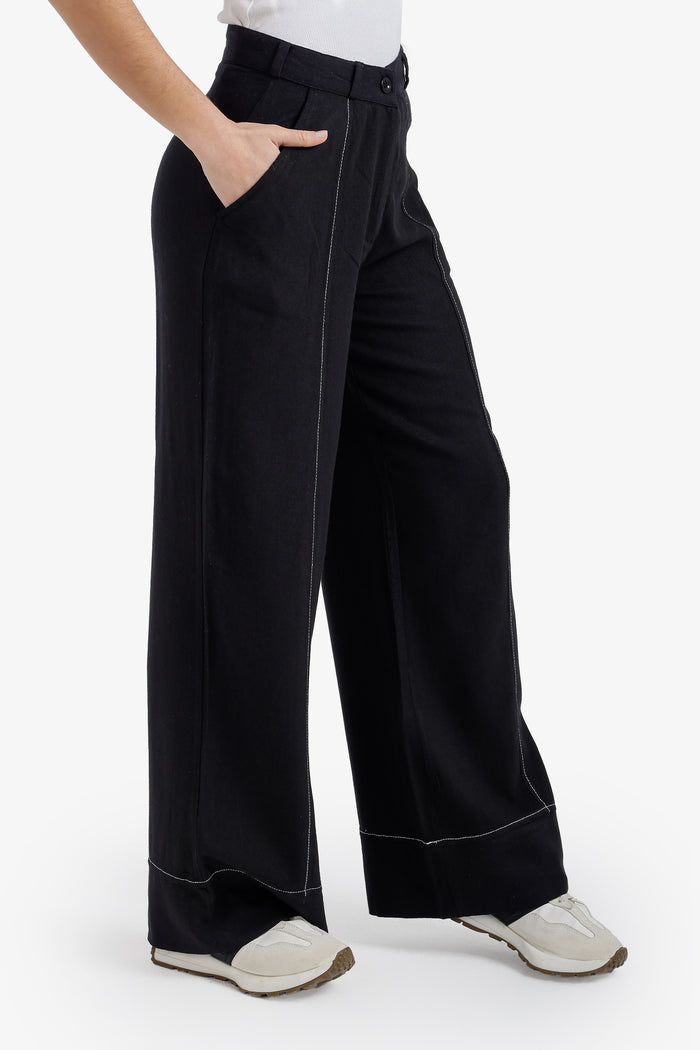 Contrast-Stitch Pants