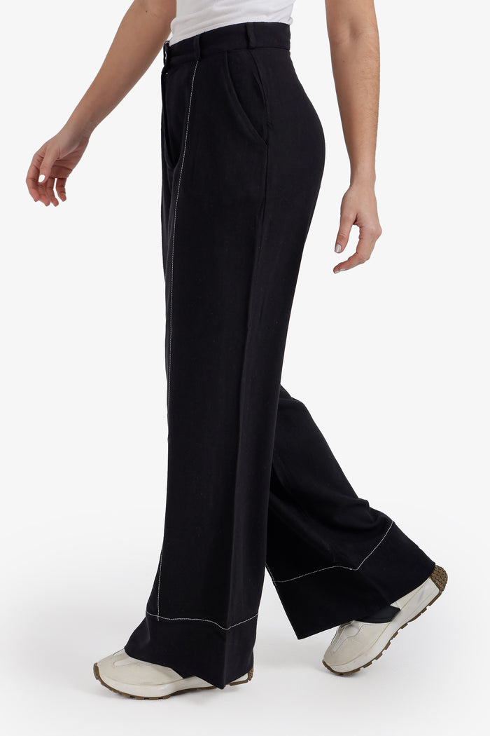 Contrast-Stitch Pants