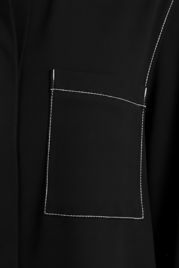 Contrast-Stitch Utility Shirt