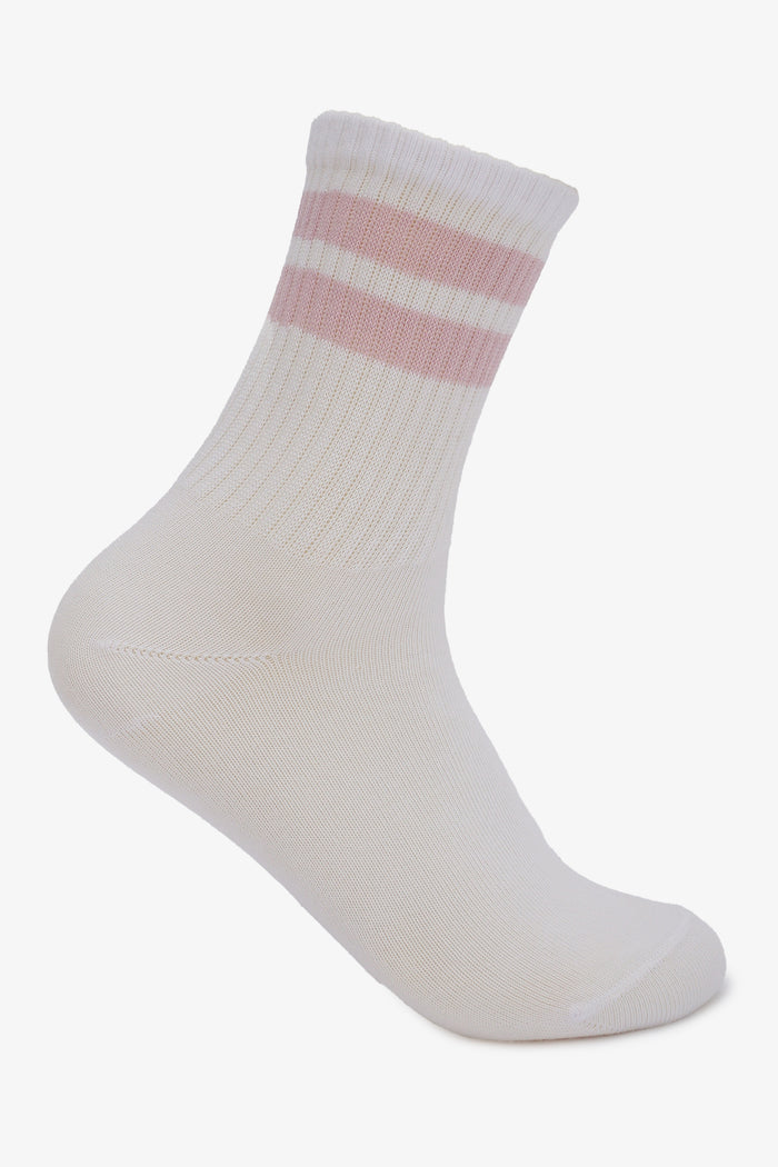 Contrast Striped Socks - 2 Pairs